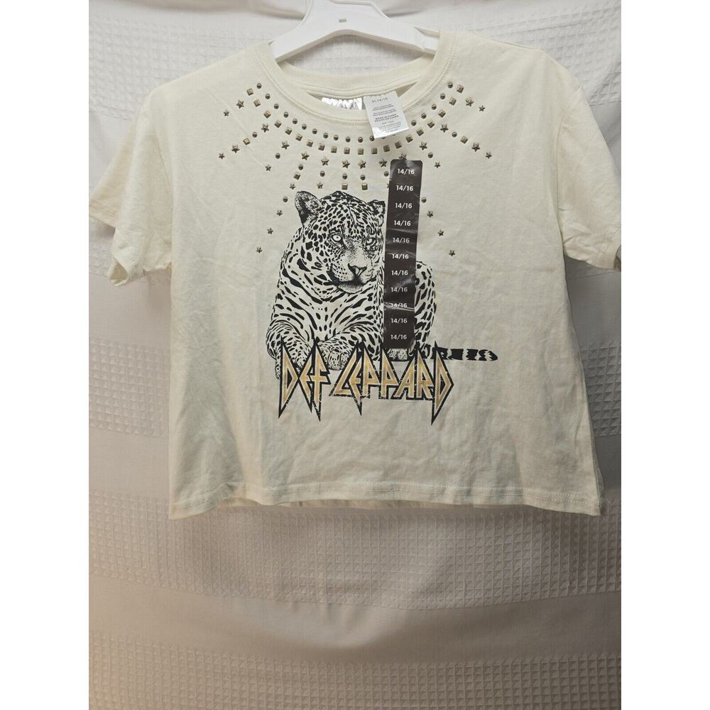 Def Leppard Tshirt Girls Size 14/16 Short Sleeve Bejeweled